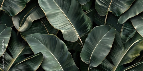 abstract green leaf texture, nature background, tropical leaf. AI generated illustration