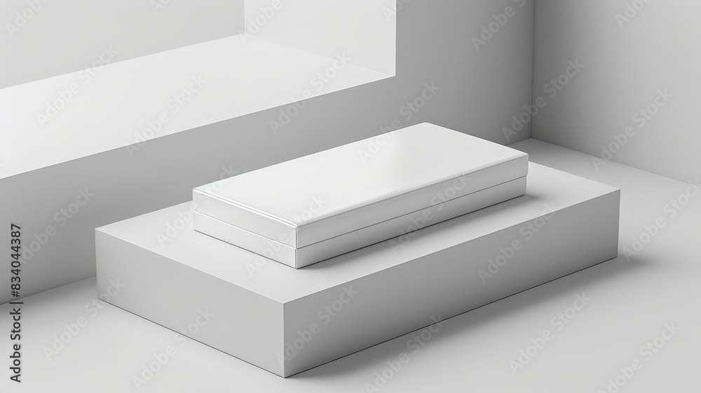A white box is on a white surface A white box is on a white surface
