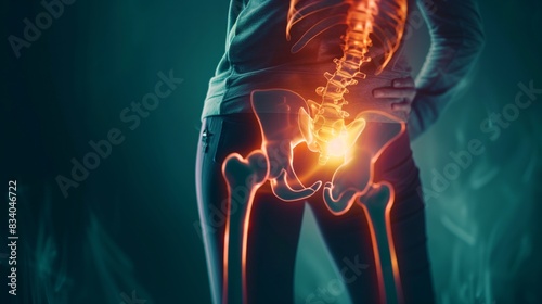 Man Holding Lower Back in Pain photo