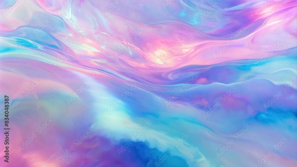 Abstract holographic background in pastel light purple and light blue ...