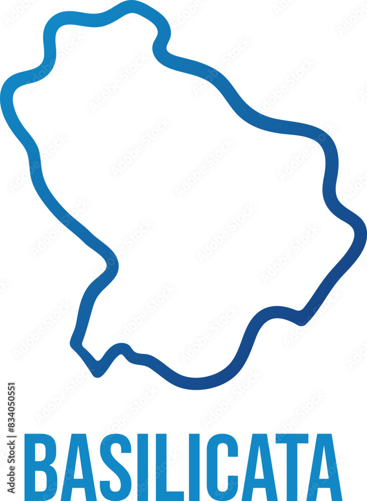 Basilicata, Italy simplified shape map