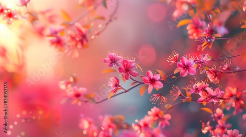 Close Up of Pink Flowers on Tree