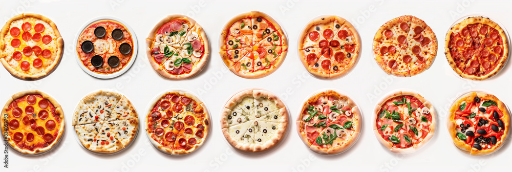 Assorted Pizzas on White Surface Assorted Pizzas on White Surface