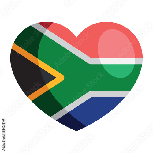 south africa flag heart shape