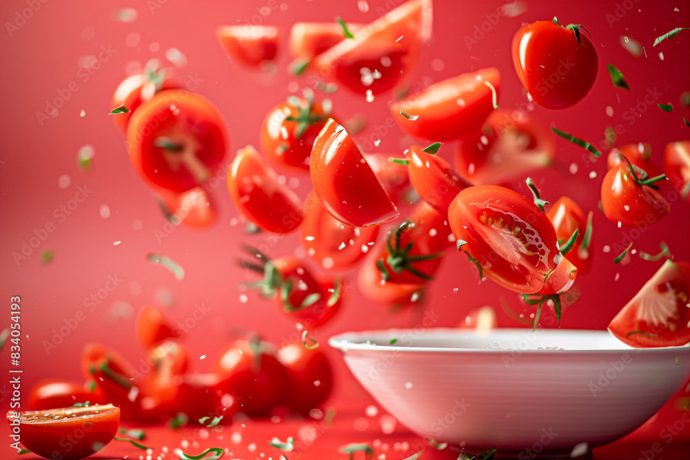 Tomatoes Falling Into a Bowl Tomatoes Falling Into a Bowl