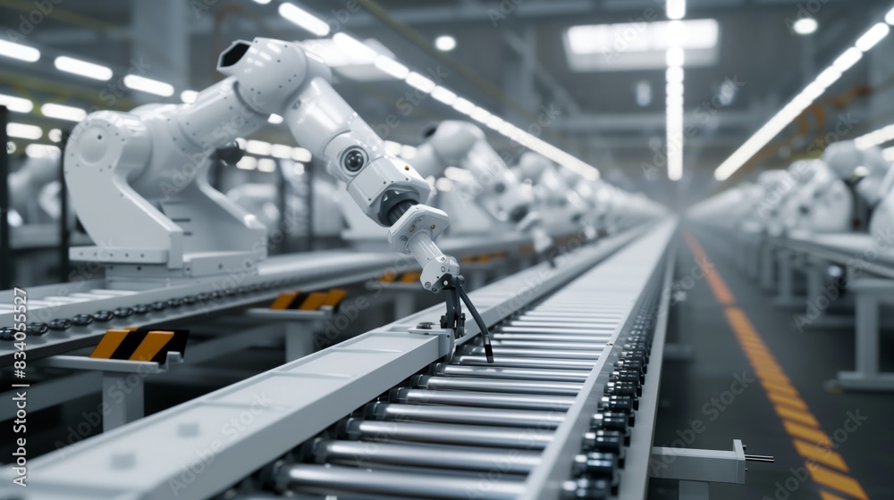 Robotic Arms in Factory Assembly Line Robotic Arms in Factory Assembly Line