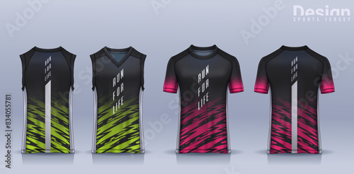 t-shirt sport design template, Soccer jersey mockup for football club, Running singlet,basketball Tank top.	