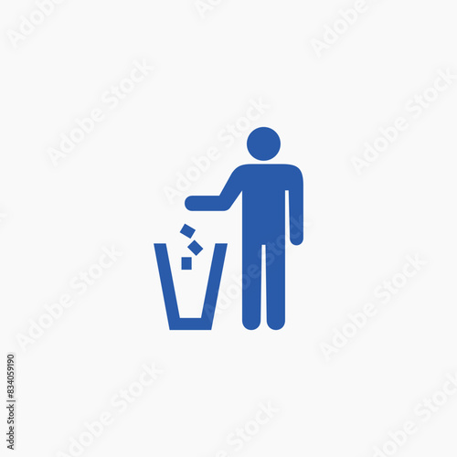 throw to trash bin sign icon