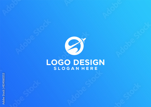 Rocket logo design icon circle vector illustration
