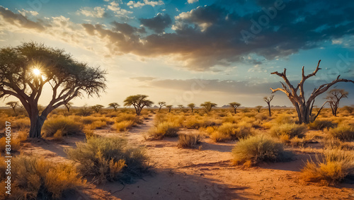 Landscape Kalahari Desert Botswana