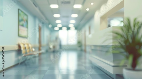Modern Hospital Interior Background Generative AI