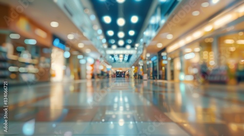 Busy Shopping Mall Corridor Interior Generative AI © Alexander