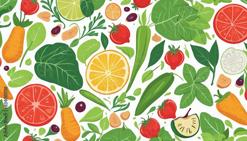 Fresh and healthy organic fruit and vegetable concept banner design