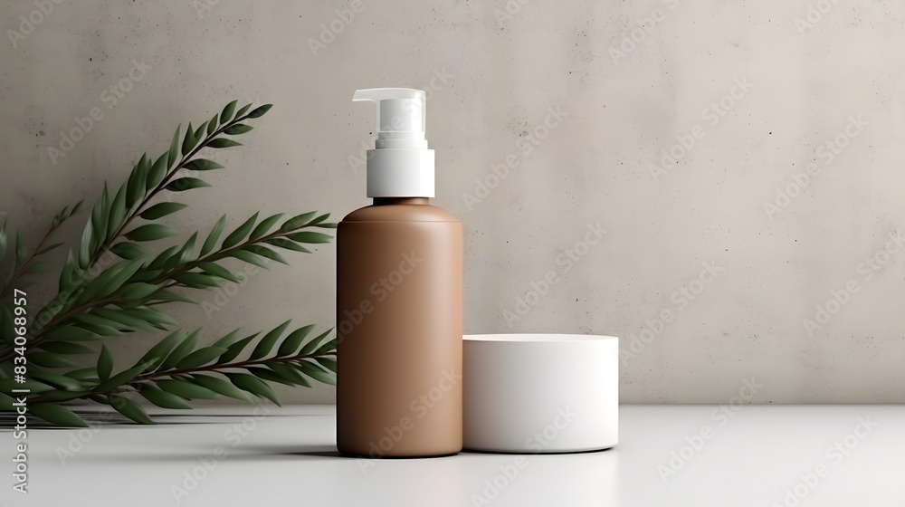 Cosmetic cream jar mockup template. Skin care product on a light background. Natural, organic concept. Cosmetic cream jar mockup template. Skin care product on a light background. Natural, organic concept.