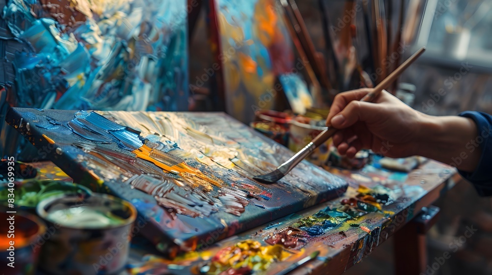 Art and Creativity An artists studio filled with canvas Art and Creativity An artists studio filled with canvas