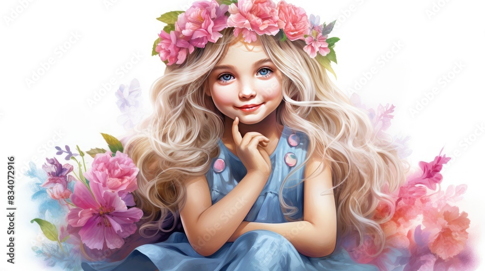 girl with flowers girl with flowers