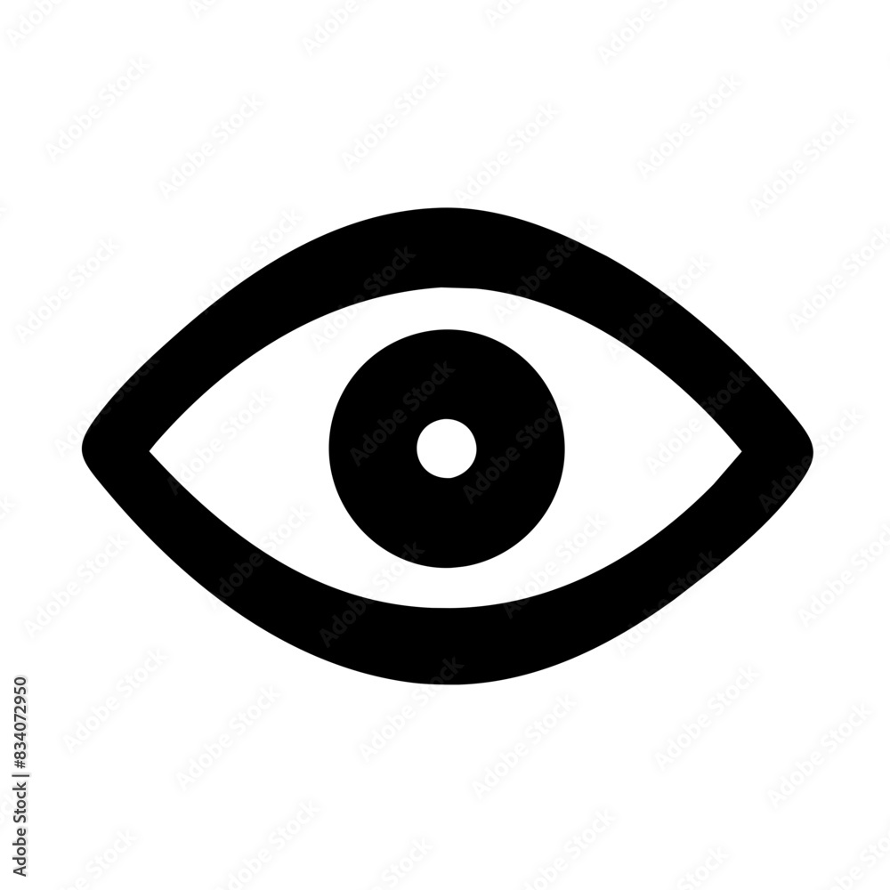 Minimalist Black Eye Icon - Modern Vector Illustration of an Eye with Bold Lines Minimalist Black Eye Icon - Modern Vector Illustration of an Eye with Bold Lines