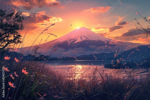 Sunset landscape of Japan