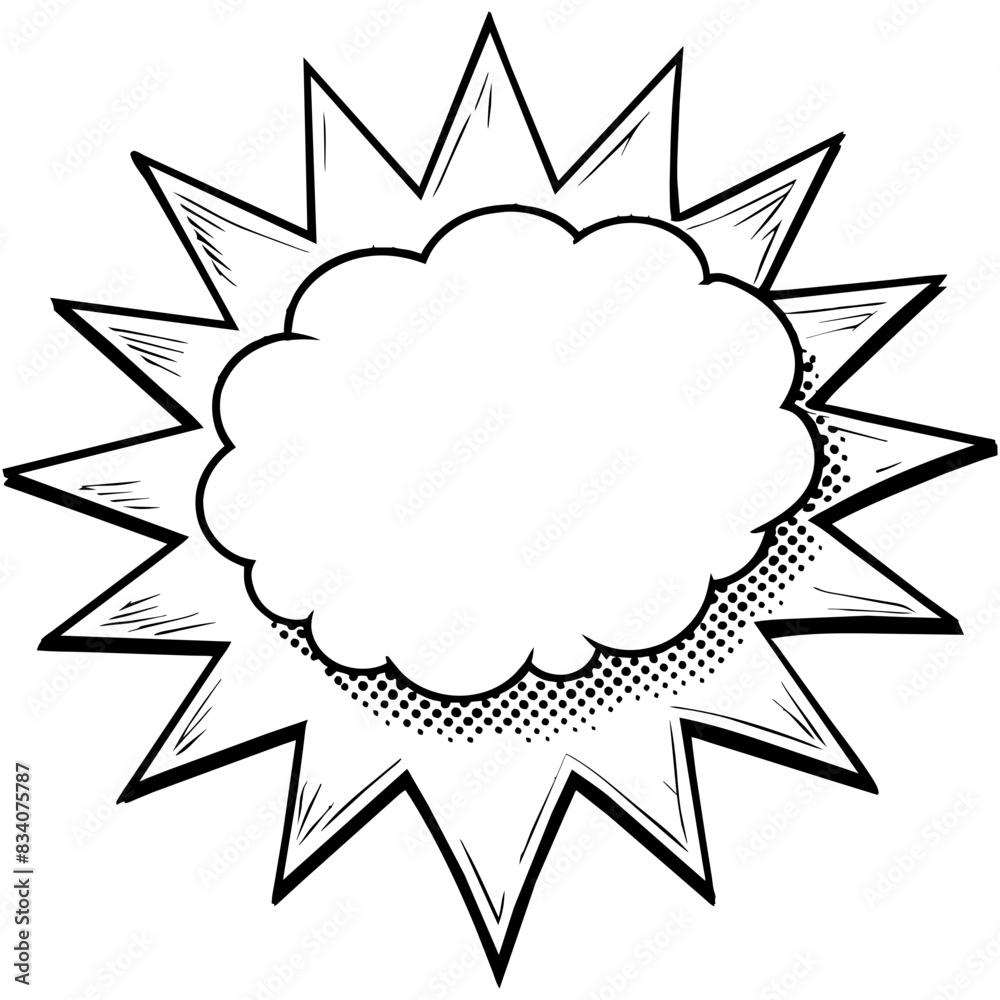 Comic Style Explosion Cloud with Starburst Frame Vector Illustration Comic Style Explosion Cloud with Starburst Frame Vector Illustration