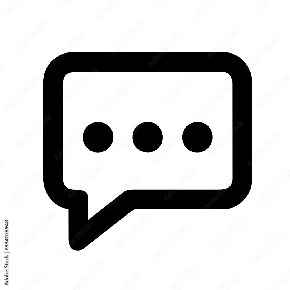 Simple Vector Speech Bubble with Three Dots Icon Simple Vector Speech Bubble with Three Dots Icon