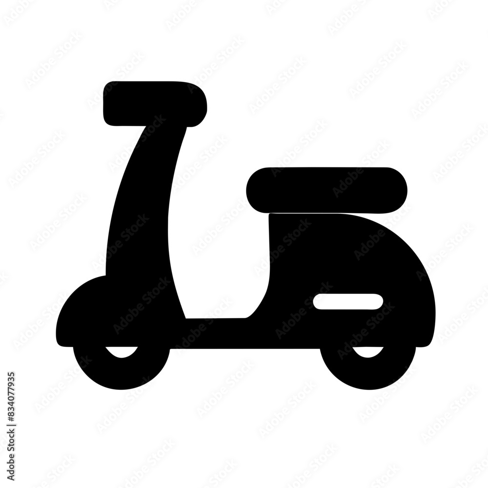 Simplified Vector Icon of a Classic Scooter Simplified Vector Icon of a Classic Scooter