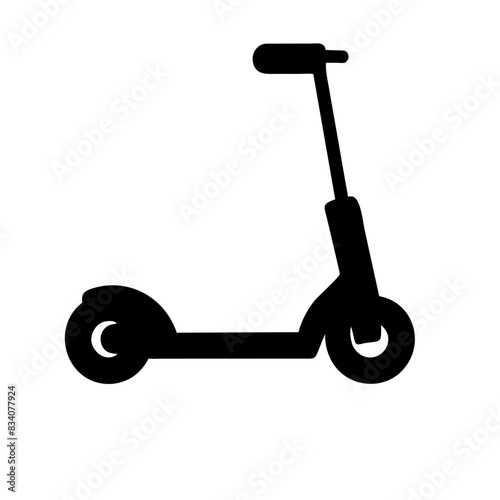 Vector silhouette icon of kick or electric scooter
