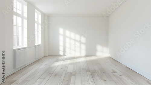 Minimalist Elegance  Left Corner of a Modern White Room
