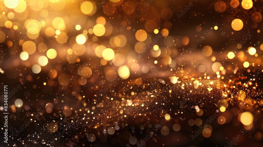 Abstract brown bokeh background with a touch of gold Abstract brown bokeh background with a touch of gold