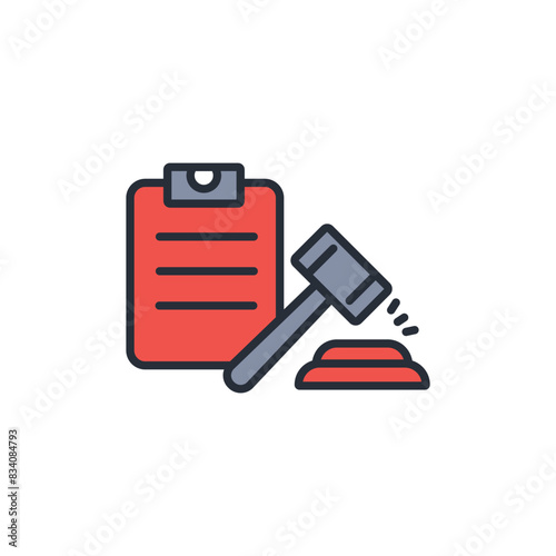 power of attorney icon. vector.Editable stroke.linear style sign for use web design,logo.Symbol illustration.