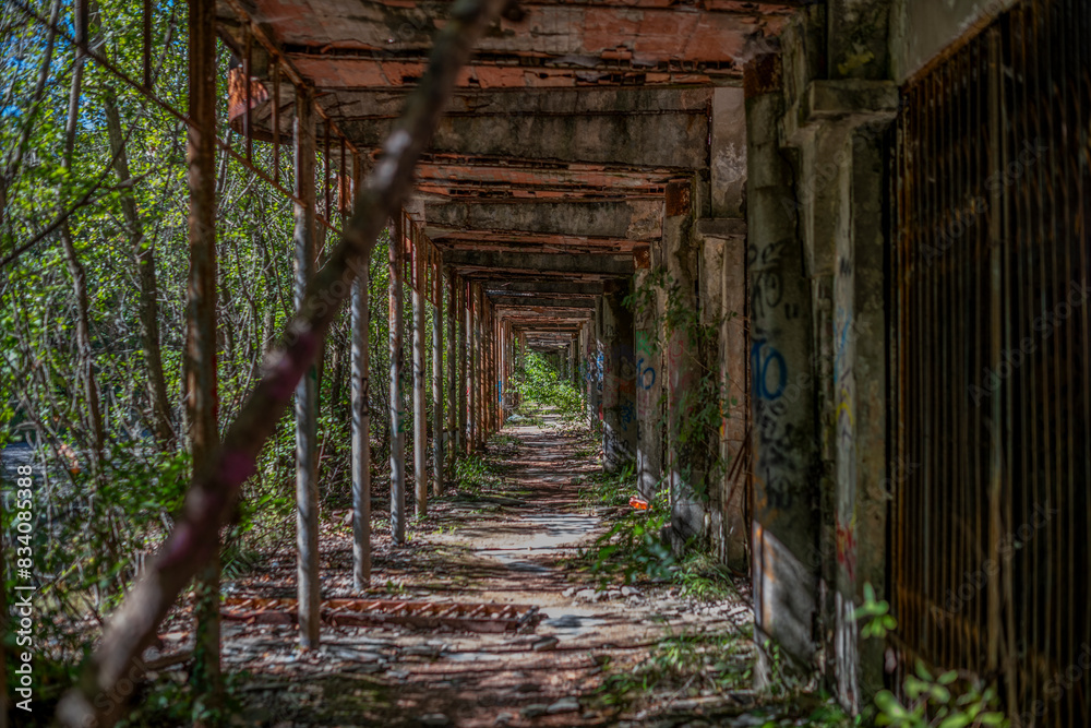 Abandoned Amusement Park Theme Park on a Hill near Lake Como in the Alps in Italy Abandoned Amusement Park Theme Park on a Hill near Lake Como in the Alps in Italy