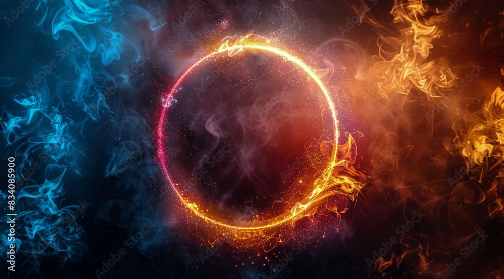 Ring of Fire Against Black Background Ring of Fire Against Black Background