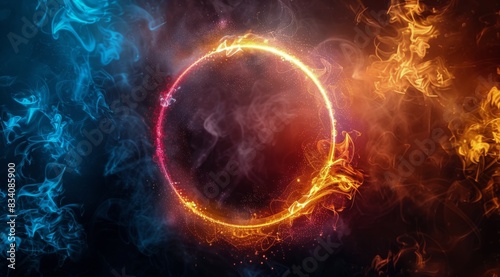 Ring of Fire Against Black Background