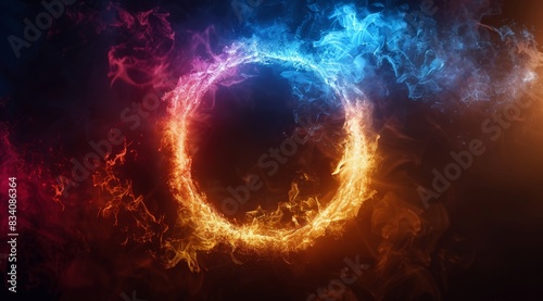 Ring of Fire Against Black Background