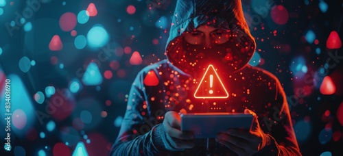 Man in a Hoodie Looking at Tablet