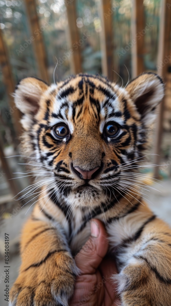 Fototapeta premium Adorable Tiger in Stylized Artwork for Children's Design Generative AI