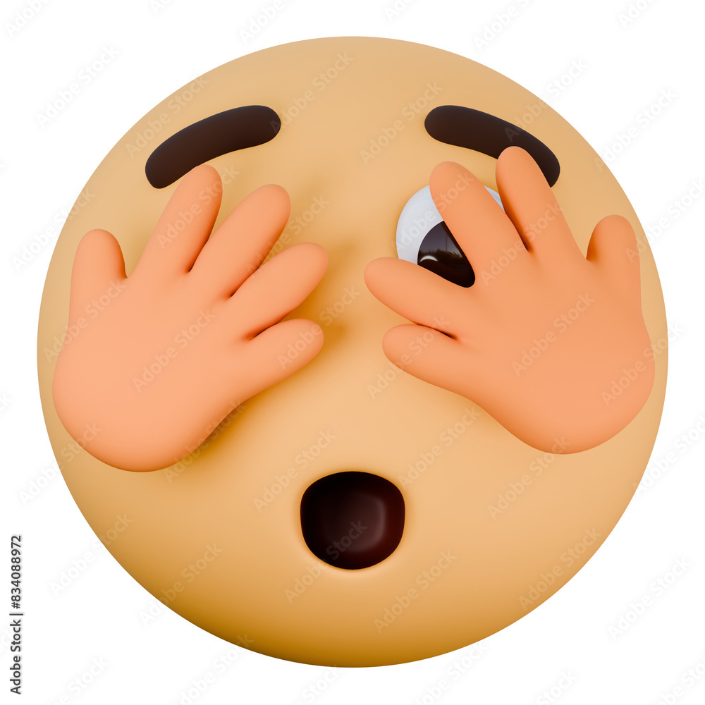 face with peeking eye 3d emoji illustration Stock Illustration | Adobe