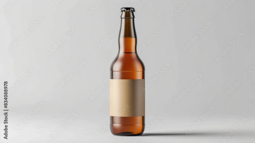 Mock-Up Bottle. Steinie Beer Bottle Mockup with Blank Label for High-Quality Advertising Mock-Up Bottle. Steinie Beer Bottle Mockup with Blank Label for High-Quality Advertising