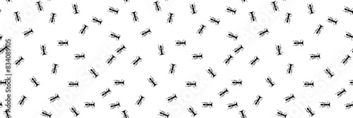 Ant trail seamless pattern. Insect invasion concept. © Daaridna