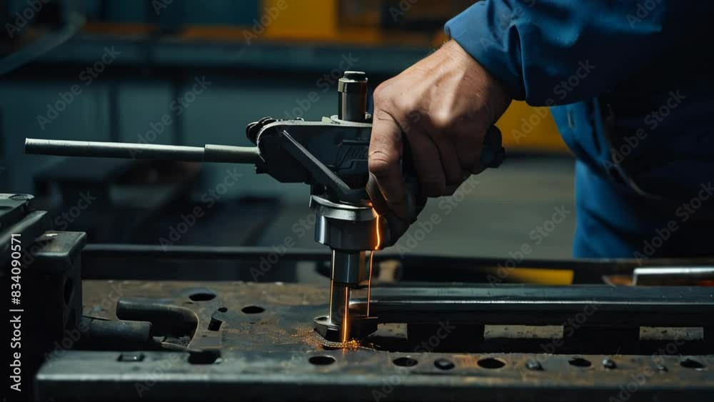 Workers operates at the metallurgical plant Workers operates at the metallurgical plant