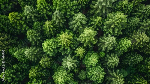 aerial veiw of green forest. drone shot .