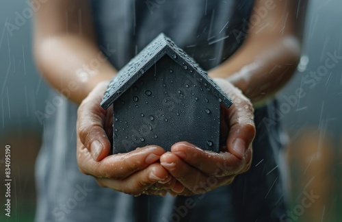 Person Holding Small House in Hands