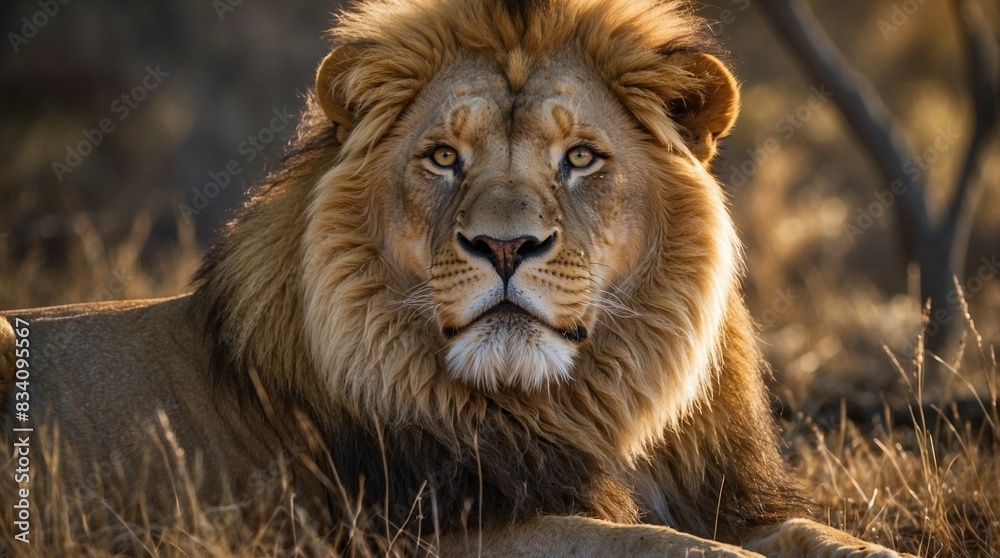 male lion in the wild
