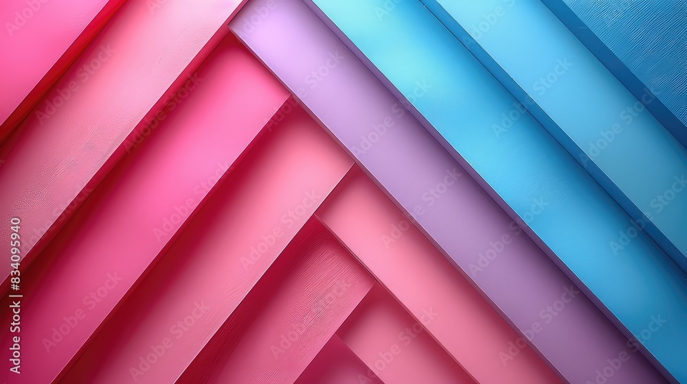 Obraz premium Colorful Pastel Background: Diagonal Stripes of Different Colors in a Flat Lay Presentation