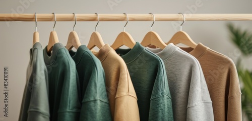 Rack of Sweaters on Clothes Rack
