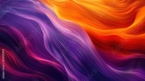 Abstract Orange and Purple Swirls, Evoking a Sense of Cosmic Energy and Unbounded Creativity