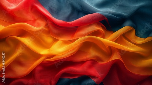 Vibrant Spanish Flag Motif on Abstract Digital Backdrop Generative AI photo