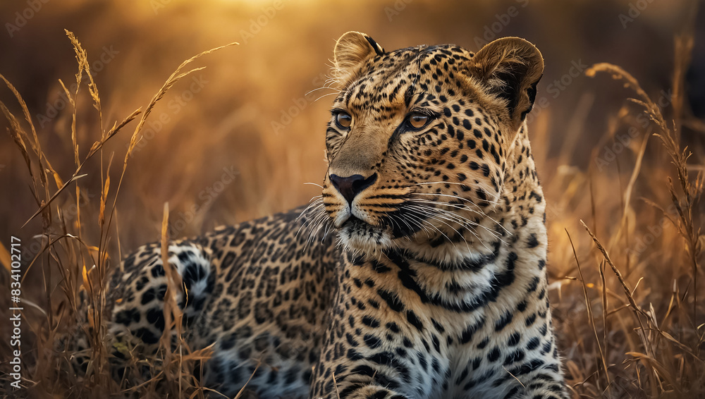 Leopard in Botswana National Park fauna Leopard in Botswana National Park fauna