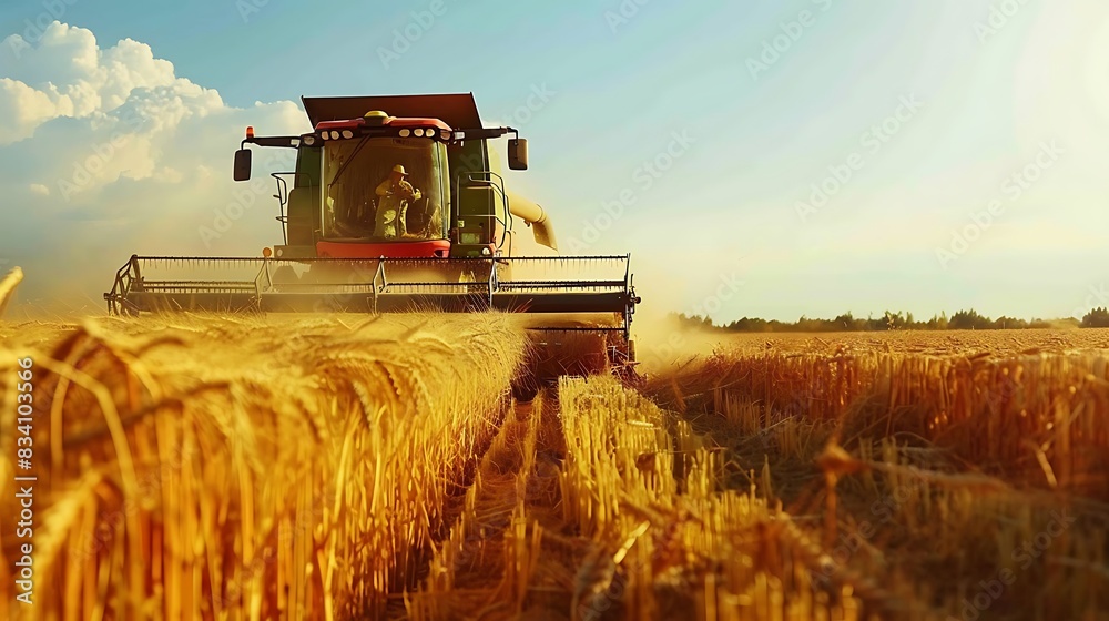 Fototapeta premium agriculture, farm, growth, harvesting, ripe, summer, harvest, land, seed, wheat, rural, field, crop, farming, gold, grain, machinery, stem, agricultural, sunlight, tractor, cereal, industry, rye, coun