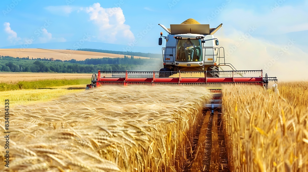 Fototapeta premium agriculture, farm, growth, harvesting, ripe, summer, harvest, land, seed, wheat, rural, field, crop, farming, gold, grain, machinery, stem, agricultural, sunlight, tractor, cereal, industry, rye, coun