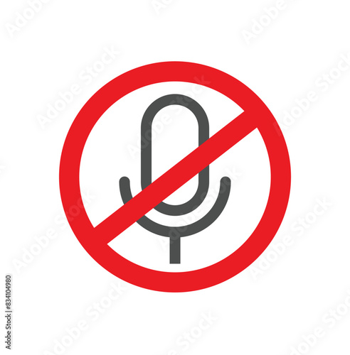 Turned off or muted microphone user interface icon design. Vector Illustration.